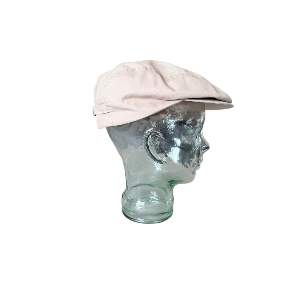 Tan men’s paperboy hat vintage USA Union made XL lined snap bill newsboy